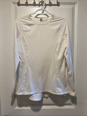 Roxy White Crewneck Athletic Long Sleeve Tee